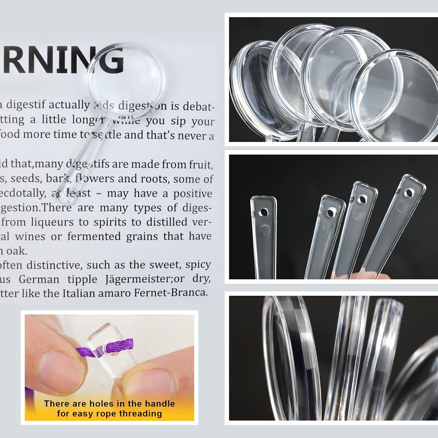 40-Piece Set of 5X Plastic Mini Handheld Magnifying Glasses - Portable Reading Magnifiers Ideal for Reading, Crafts, Outdoor Exploration, and Daily Detailed Viewing
