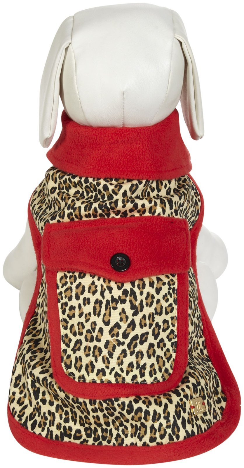 Manteau réversible femme motif léopard rouge veste mi-longue hiver
