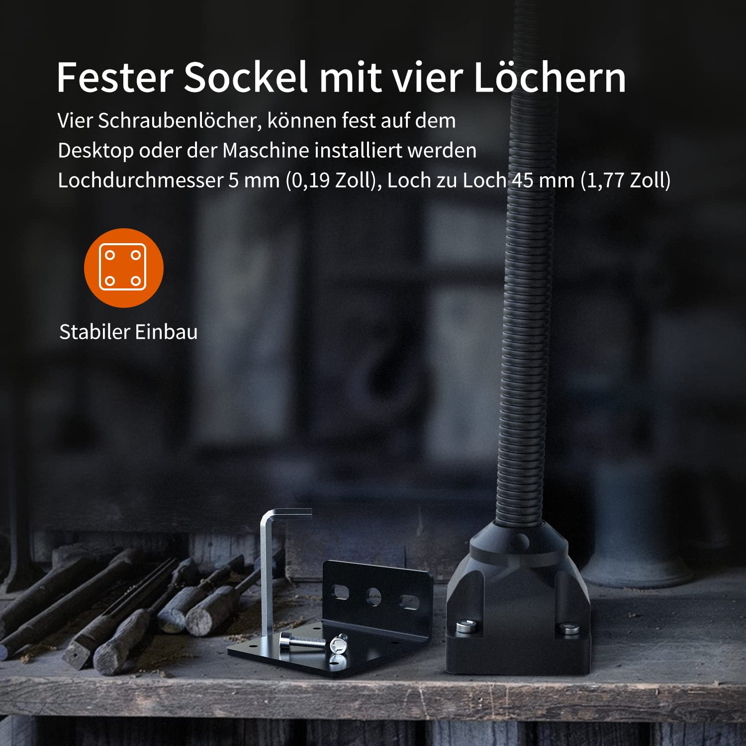 Drehmaschine Led Licht - Maschinenlampe 110V-220V 10W 1200 Lumen Arbeitslicht Verschraubung der Grundplatte Flexibel Wasserdicht Schwanenhals Arm für CNC Werkbank Handwerk Nähmaschine