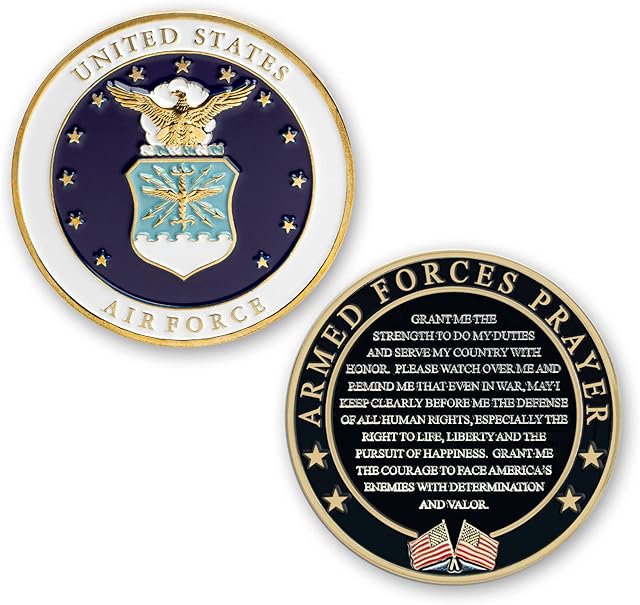 Air Force Armed Forces Prayer Coin - USAF Valor Challenge Coin Very Good