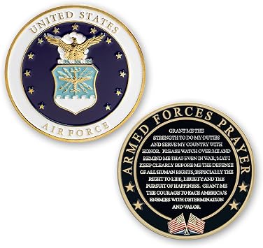 Military Gift Shop Air Force Armed Forces Prayer Coin - USAF Valor Challenge Coin, Inspirational Gift
