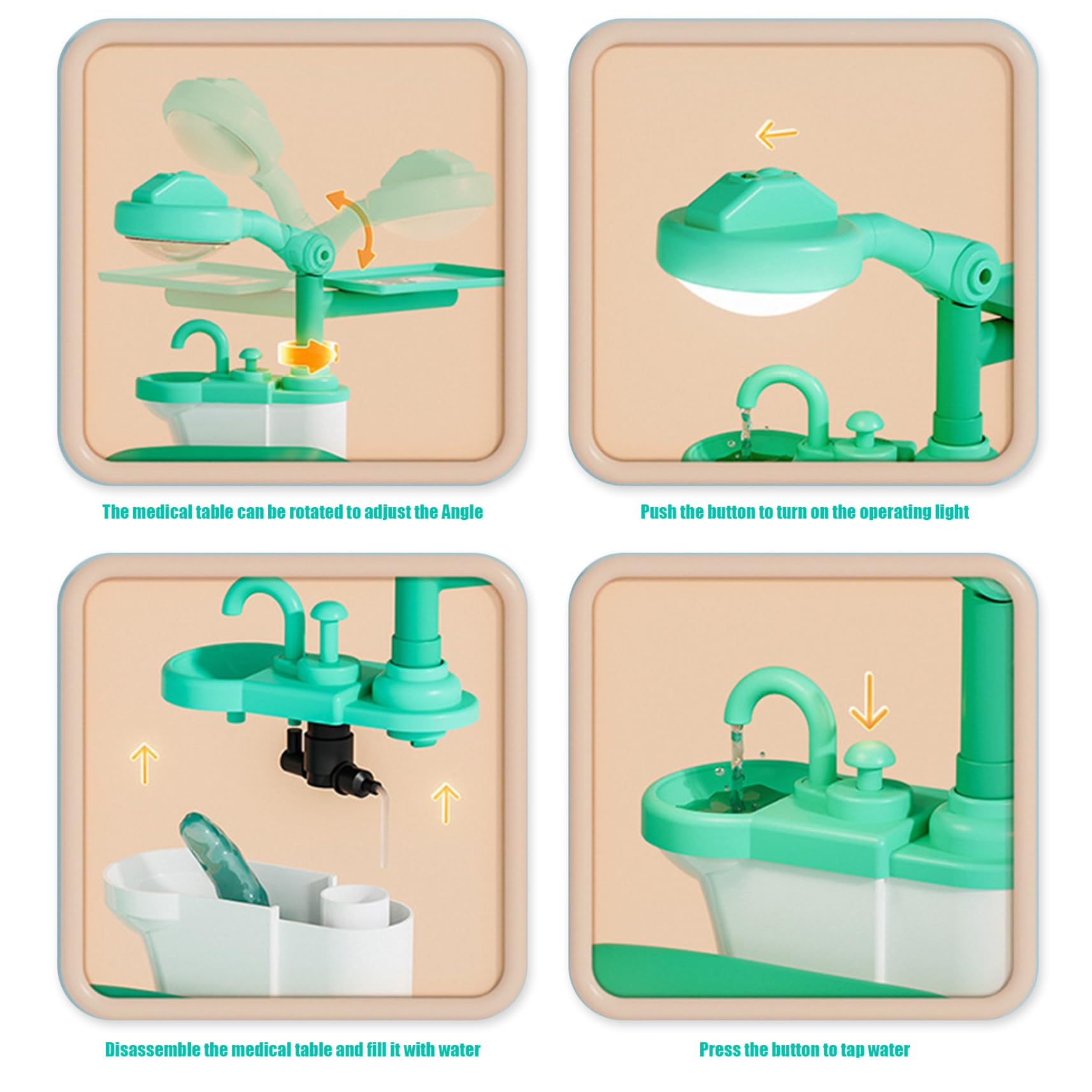 Juego de Dentista para niños, Juego Realista de médico para niños pequeños con muñeca, Juguete de Dentista Educativo temprano, Kit médico de plástico para pequeños Mayores de 3 años