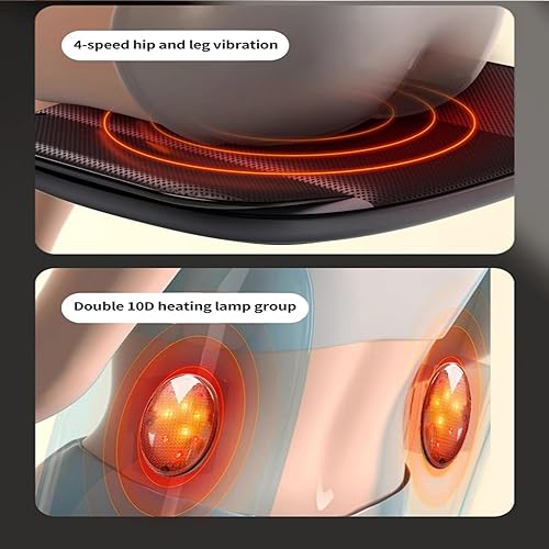 Miniatura 3 de Masajeador de cuello y espalda con calor, almohadilla de silla masajeadora Shiatsu con nodos de amasamiento profundo, masajeador de asiento