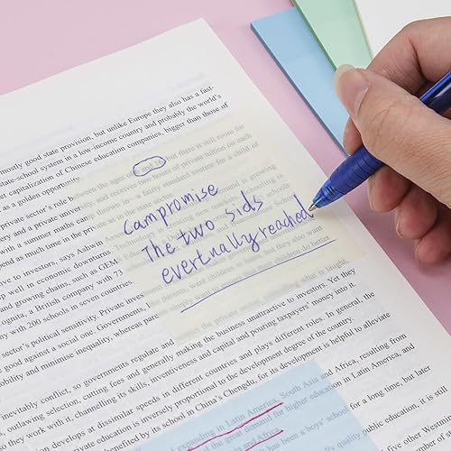 Miniatura 3 de Notas adhesivas transparentes pastel de 3 x 3 pulgadas, notas adhesivas translúcidas autoadhesivas, notas transparentes impermeables para