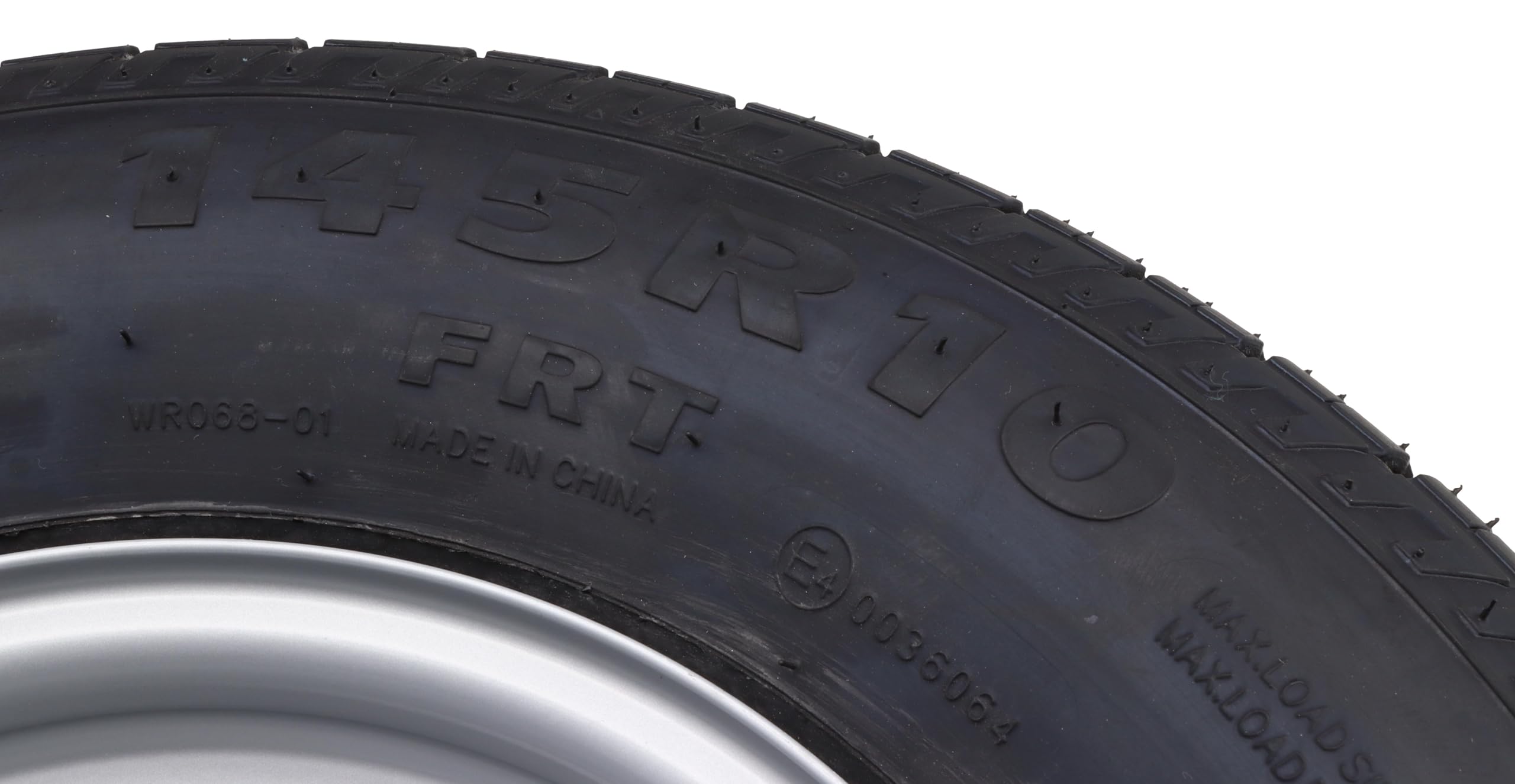 Ruota 145/80R10 per Rimorchio Ruota Completa 145R10, 145/10 LK 100x4 Cerchio 3,50x10 145 10 (2x)