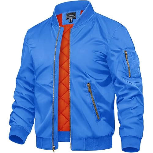 TACVASEN Men's Jackets-Bomber Jacket Fall Winter Warm Windbreaker Full Zip Casual Padded Coats