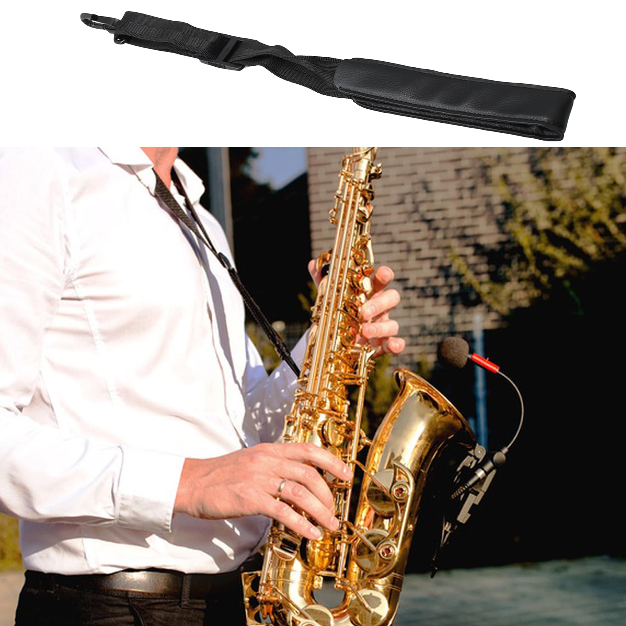 Yibuy 2 bocchini per sassofono contralto e piatto 6# argento per principianti con tracolla per gli amanti della musica