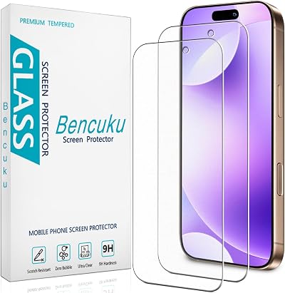 (2 Pack) Bencuku Screen Protector for iPhone 16 Pro Max Tempered Glass