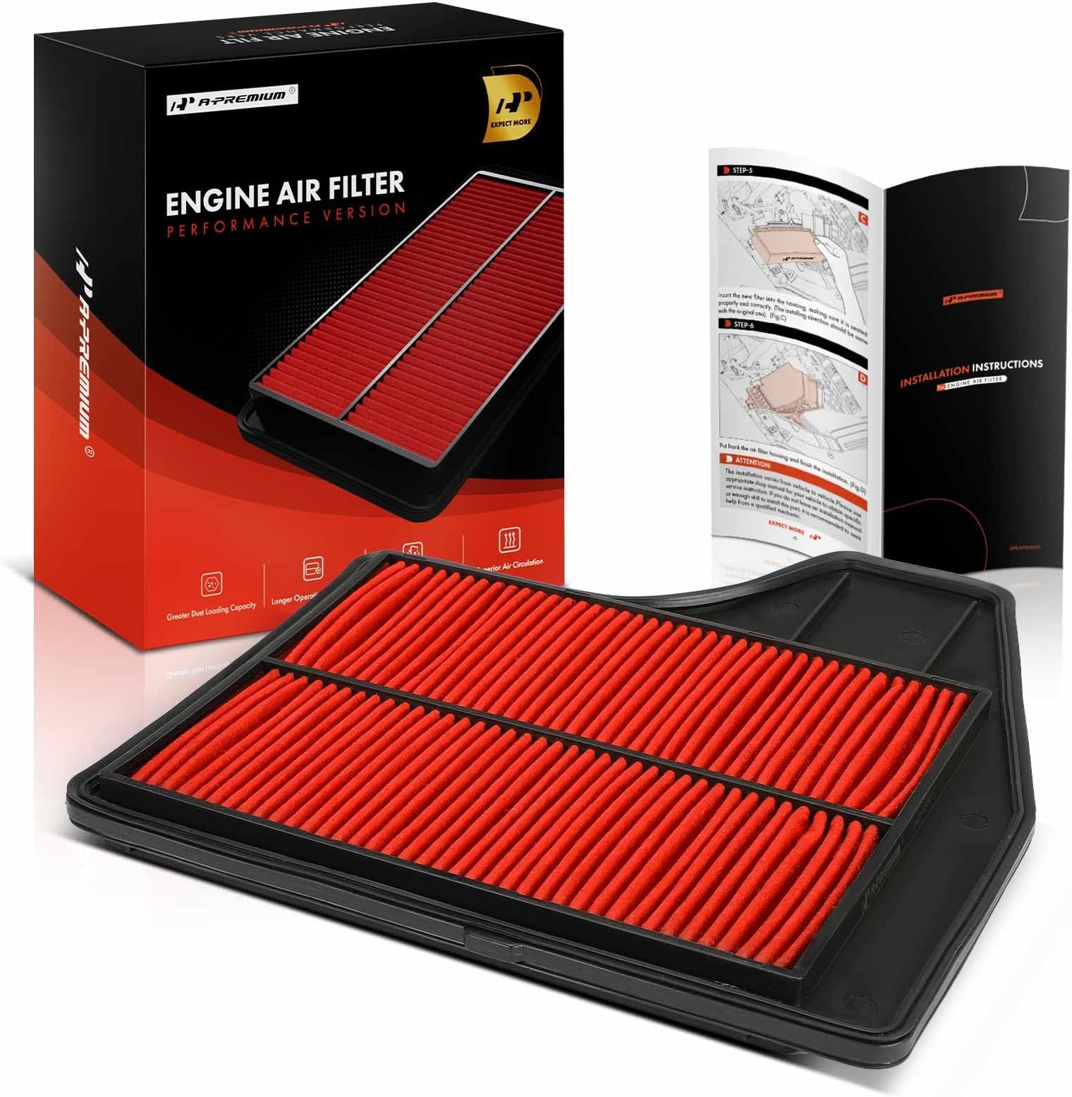 A-Premium Pre-oiled Engine Air Filter Compatible with Nissan Altima 2013 2014 2015 2016 2017 2018 2.5L, Replace# SPA-2478