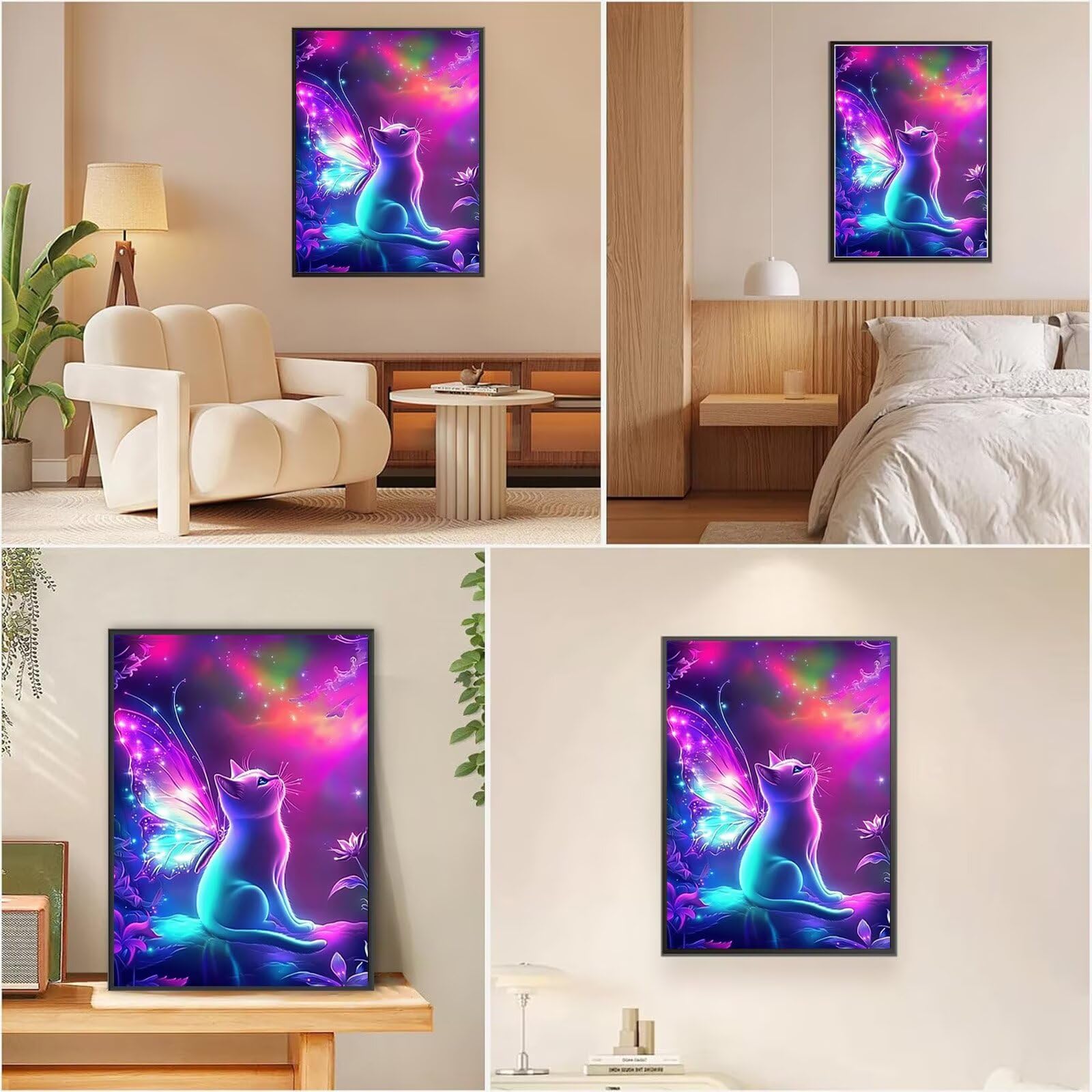 Diamond Painting Traum, Katze Diamond Painting Erwachsene 5D Runder Full Drill Diamond-painting, DIY Bastelset Kreativ Set für Erwachsene, Crystal Art Home Wand Dekor, Geschenke 60x80cm, Model703