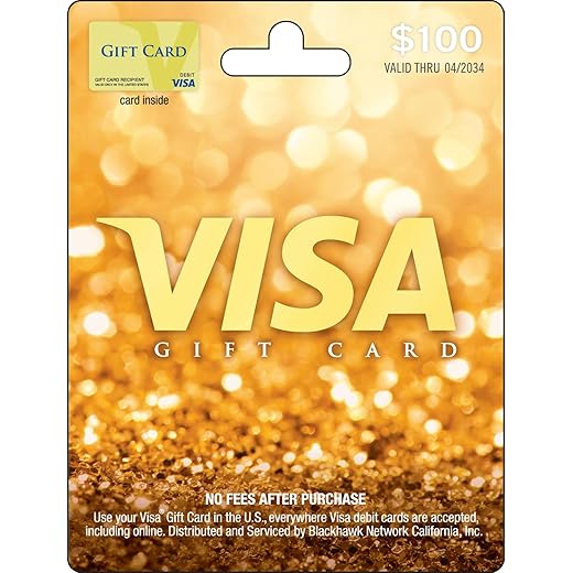 Visa $100 Gift Card (plus $5.95 Purchase Fee)