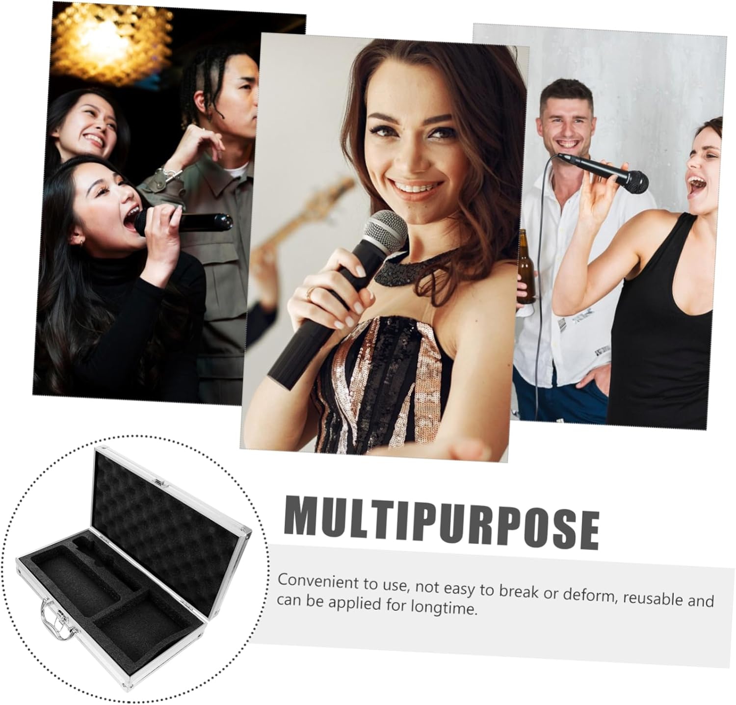 Portable Microphone Case Multi Use Sound Card Box with Sponge Inner for Mic Protection Lightweight Design for Easy Carrying Storage for Singers and Performers