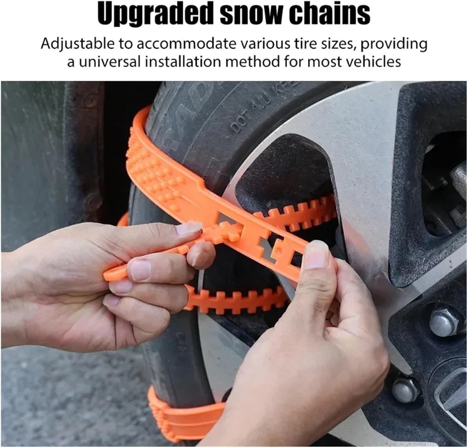 20/10pcs Plastic Snow Chain for Car Tire Widen Thick Crawler Anti Slip Winter Wheel Emergency Tool(10pcs Black)