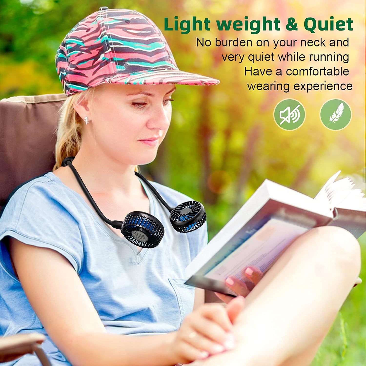 SLENPET 10000mAh Portable Neck Fan, 6 Speeds, Last 48hrs, 360° Rotation, Battery Operated Wearable Personal Fan for Neck, USB Rechargeable Hands Free Necklace Fans for Sports Cycling Hiking : Tools & Home Improvement