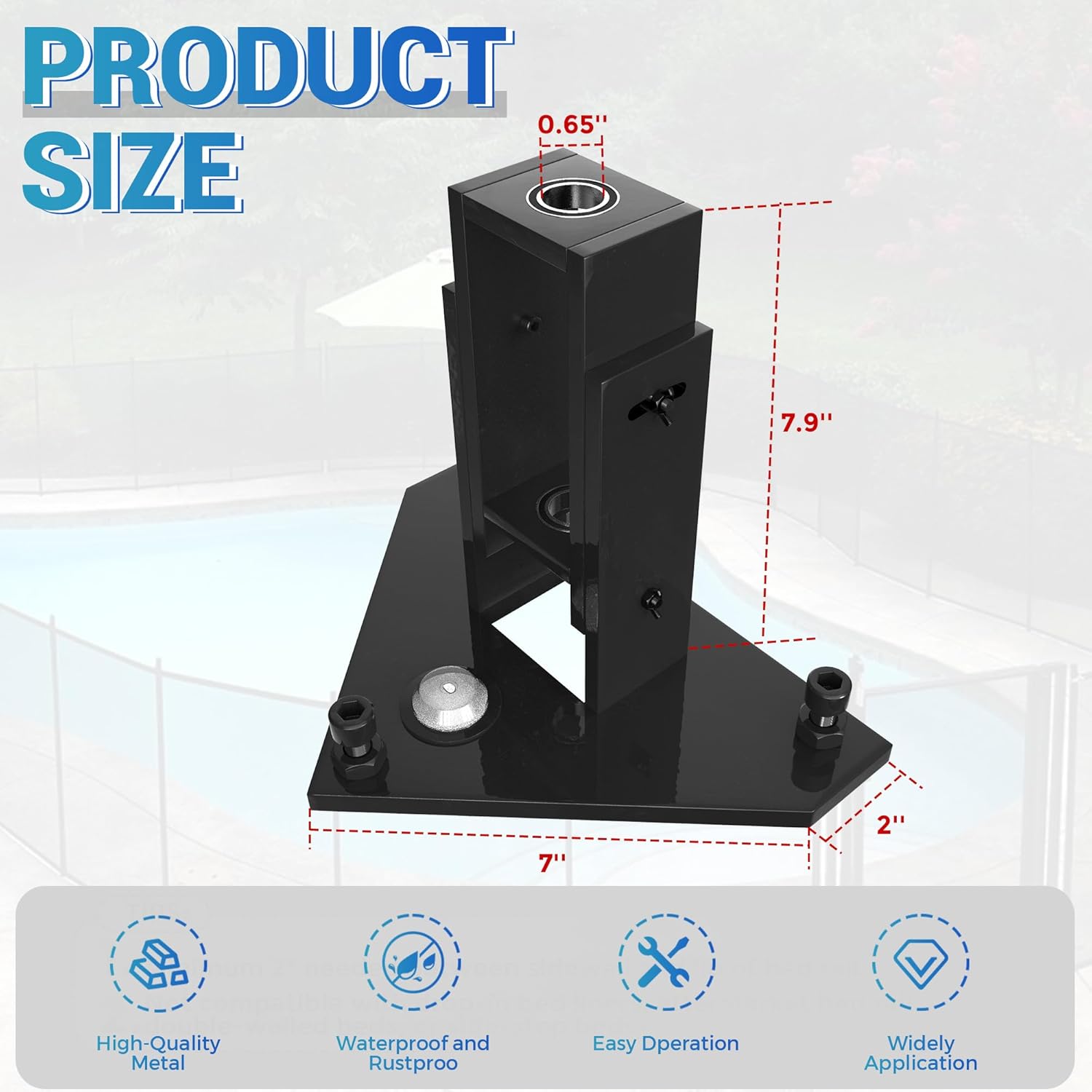 Pool Fence Drill Guide with Adjustable Angle & Built-in Bubble Level - Reinforced Stability for Concrete Drilling, Universal Application for Pool Fences & More