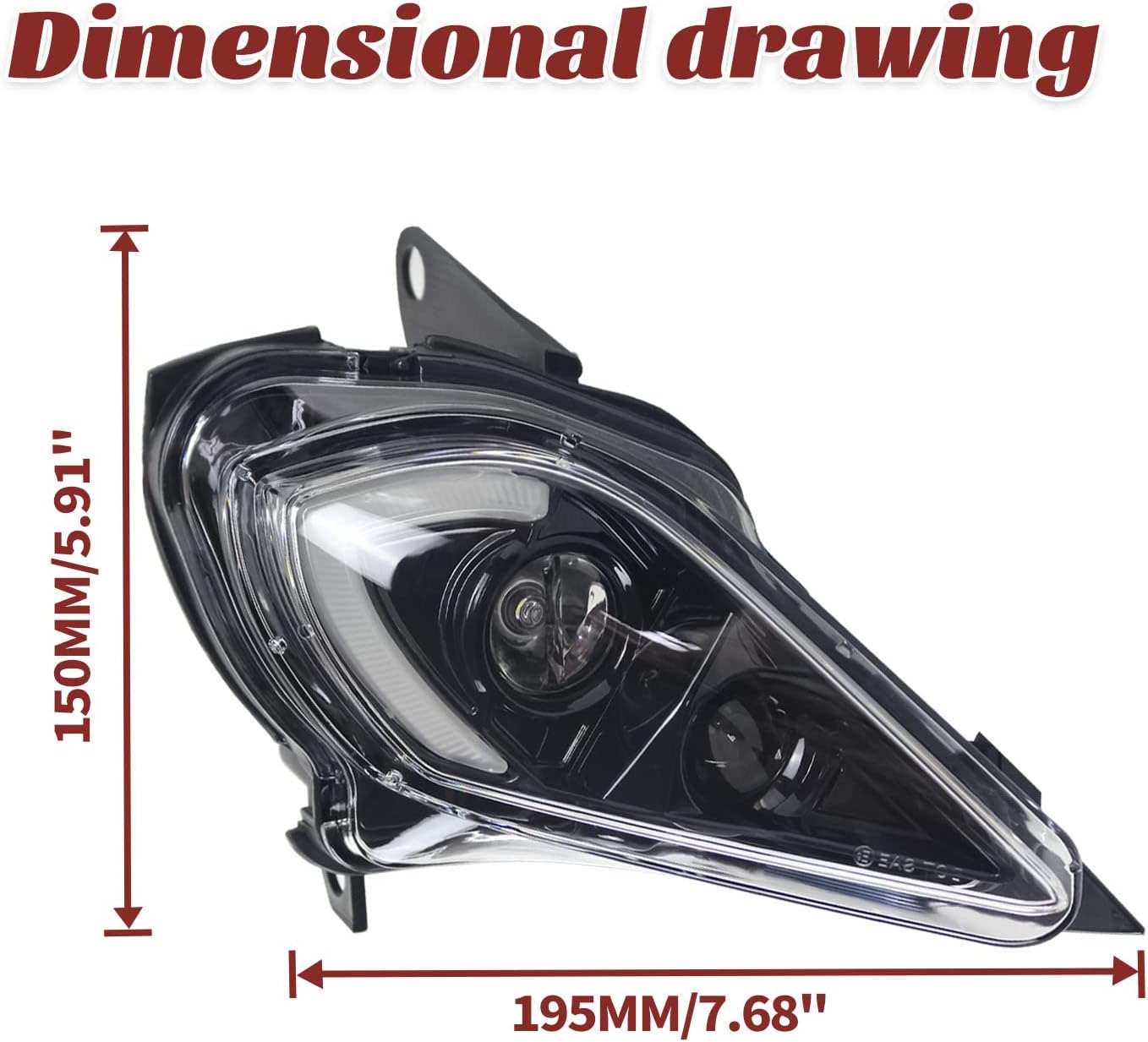 LED Headlights Assembly Compatible with 2006-2024 Yamaha YFZ 450 450R 450X Wolverine 450 350 Raptor 250 350 Raptor 700 Accessories High & Low Beam Head Lights DRL Headlamps Turn Signal Lights