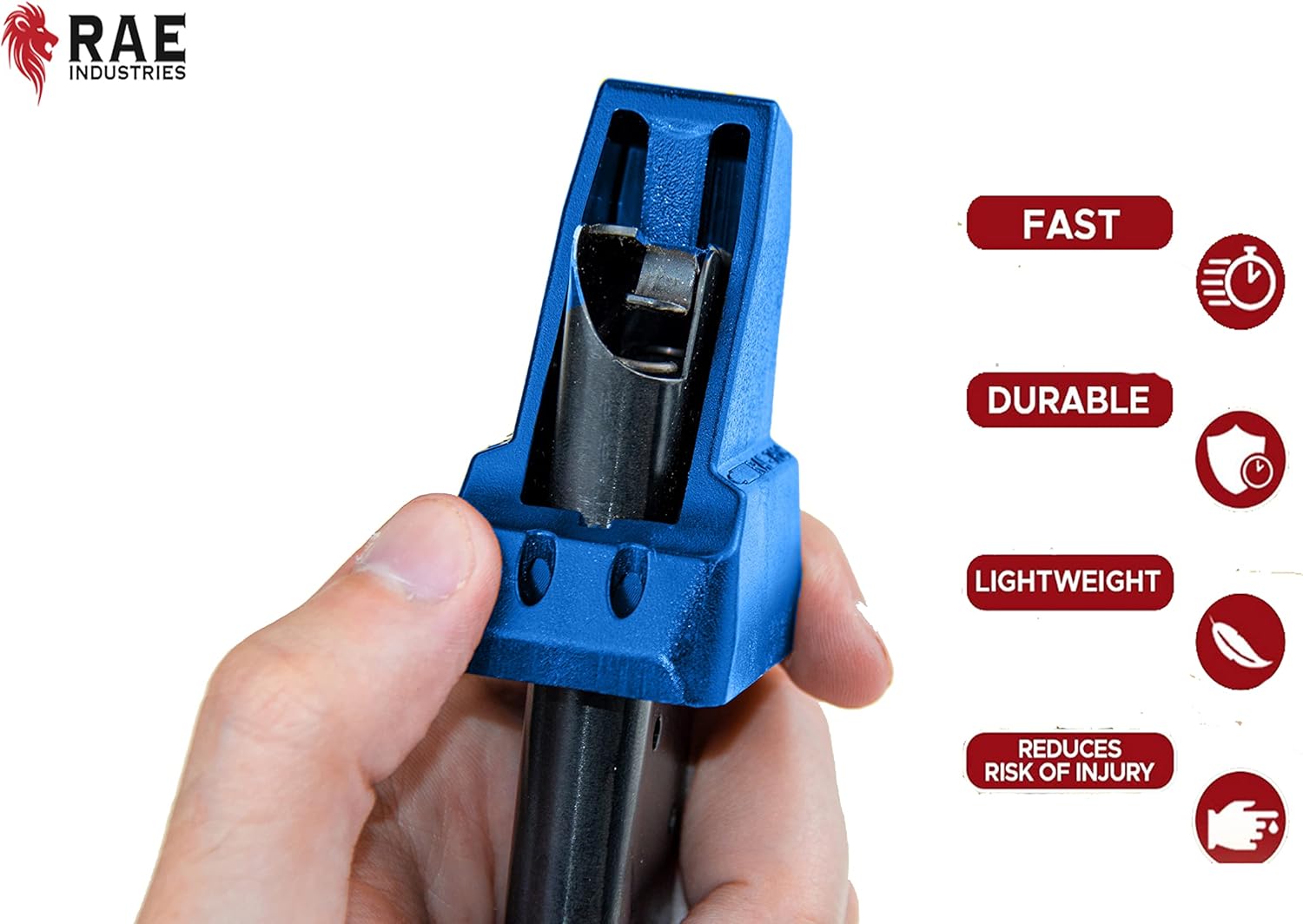 RAEIND Smith & Wesson M&P Shield Single Stack 9mm Pistol Magazine Speed Loader (Blue, 9mm) : Sports & Outdoors