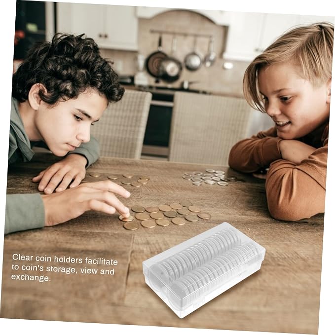 Caja organizadora con 40 cápsulas para monedas 50mm miniatura 4