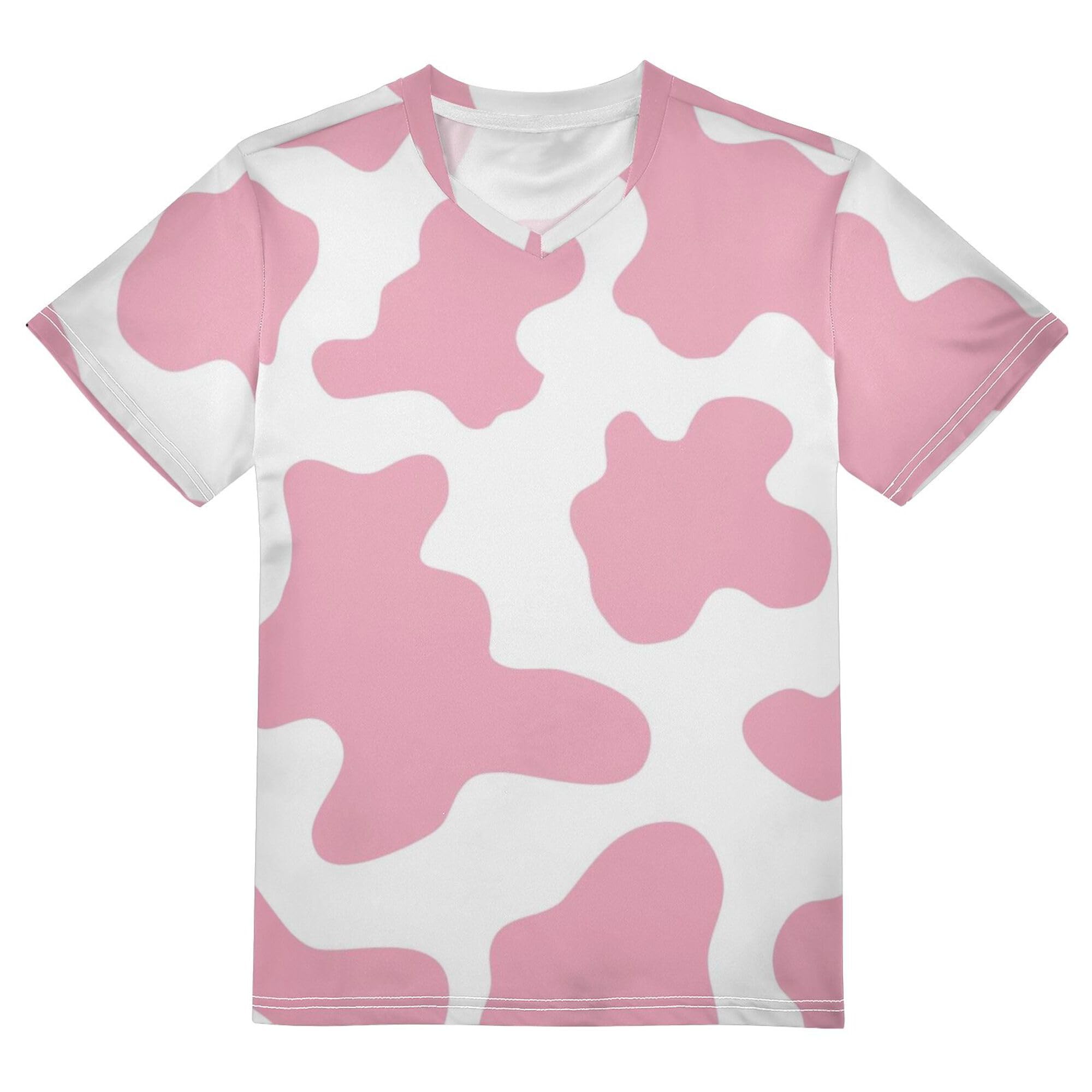 Kids Short Sleeve T-Shirt Tops Quick Dry Abstract Peach Cow Texture Design Youth Sports Tshirts for Kids Juniors