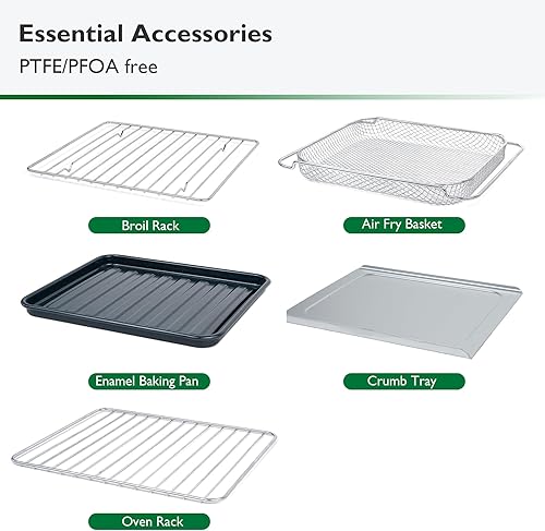 Miniatura 8 de VAL CUCINA Combo de horno tostador de freidora de aire con calefacción infrarroja, con interior recubierto de esmalte no tóxico, horno de convección