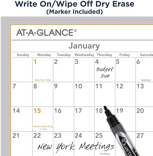 Miniatura 4 de AT-A-GLANCE WallMates - Calendario anual autoadhesivo de borrado en seco, 24 x 18 pulgadas, enero a diciembre de 2024, AW506028