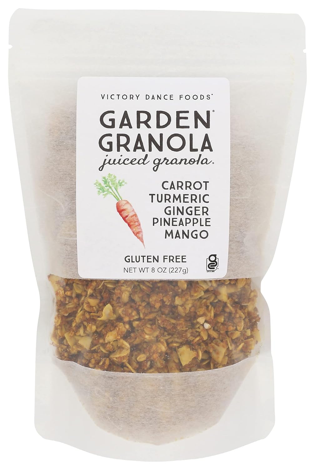 VICTORY DANCE FOODS Juiced Turmeric Carrot Garden Granola, 8 OZ