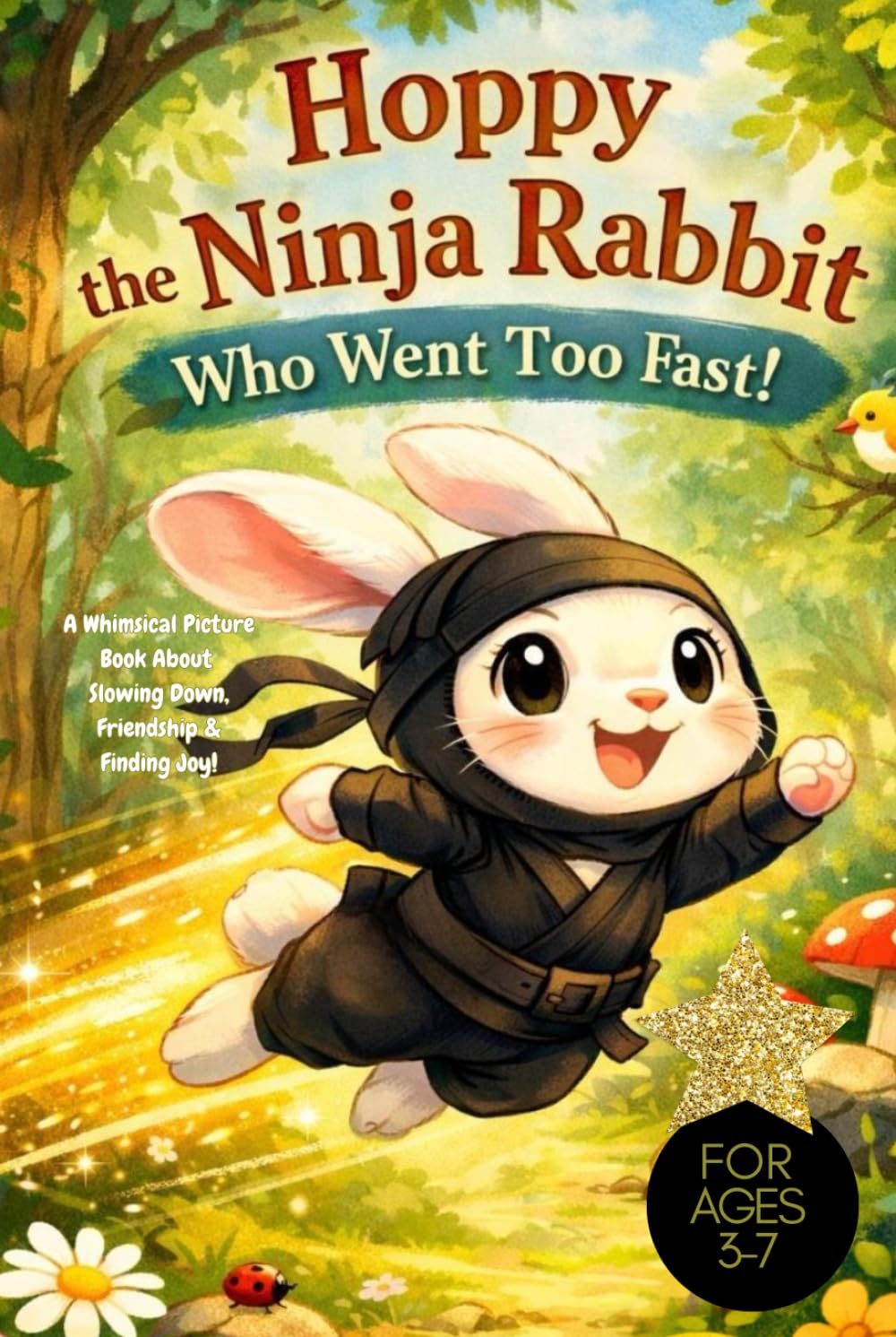 Hoppy the Ninja Rabbit Who Went Too Fast!: A Whimsical Picture Book About Slowing Down, Friendship & Finding Joy! For ages 3-7, bedtime story, rabbit lover gift, ninja lover gift