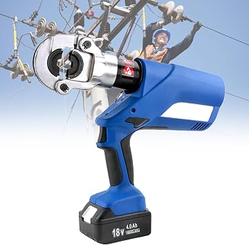 110V/220V Electric Hydraulic Crimping Tool, for 16-300mm2/400mm2 Cu/Al Terminal, Rechargeable Terminal Crimper, with Dies and Box,300