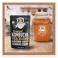 Vista 5 de Fermentaholics Mezcla de té Kombucha orgánico certificado por USDA Certificado Kosher Mezcla de té negro y verde orgánico Hoja suelta