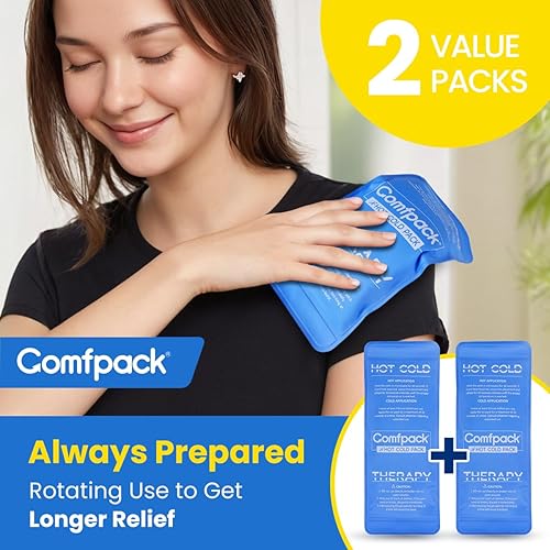 Miniatura 3 de Bolsas de hielo suaves reutilizables para lesiones, flexibles, de doble cara, para calor y frío, para lesiones, dolores de cabeza, alivio del dolor
