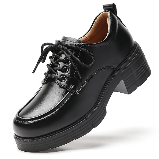 Oxford Shoes for Women Chunky Oxford Shoes Women Platform Oxford Shoes Classic Lace-Up Oxfords for Women, Women's Loafers Comfortable Shoes for Dress Casual Shoes for Office School Daily Wear