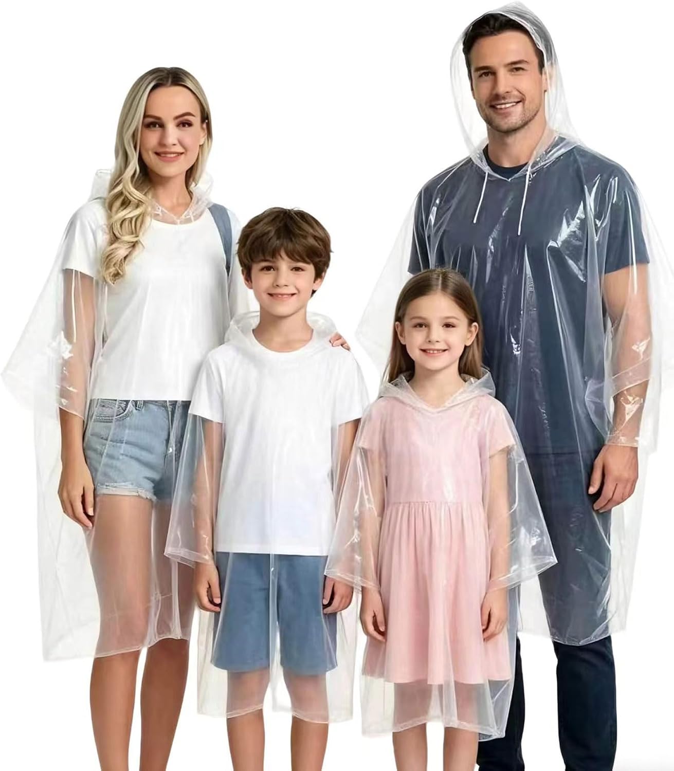 4/6/12 Pack Disposable Rain Ponchos for Adults - Emergency Rain Poncho for Camping Hiking Travelling