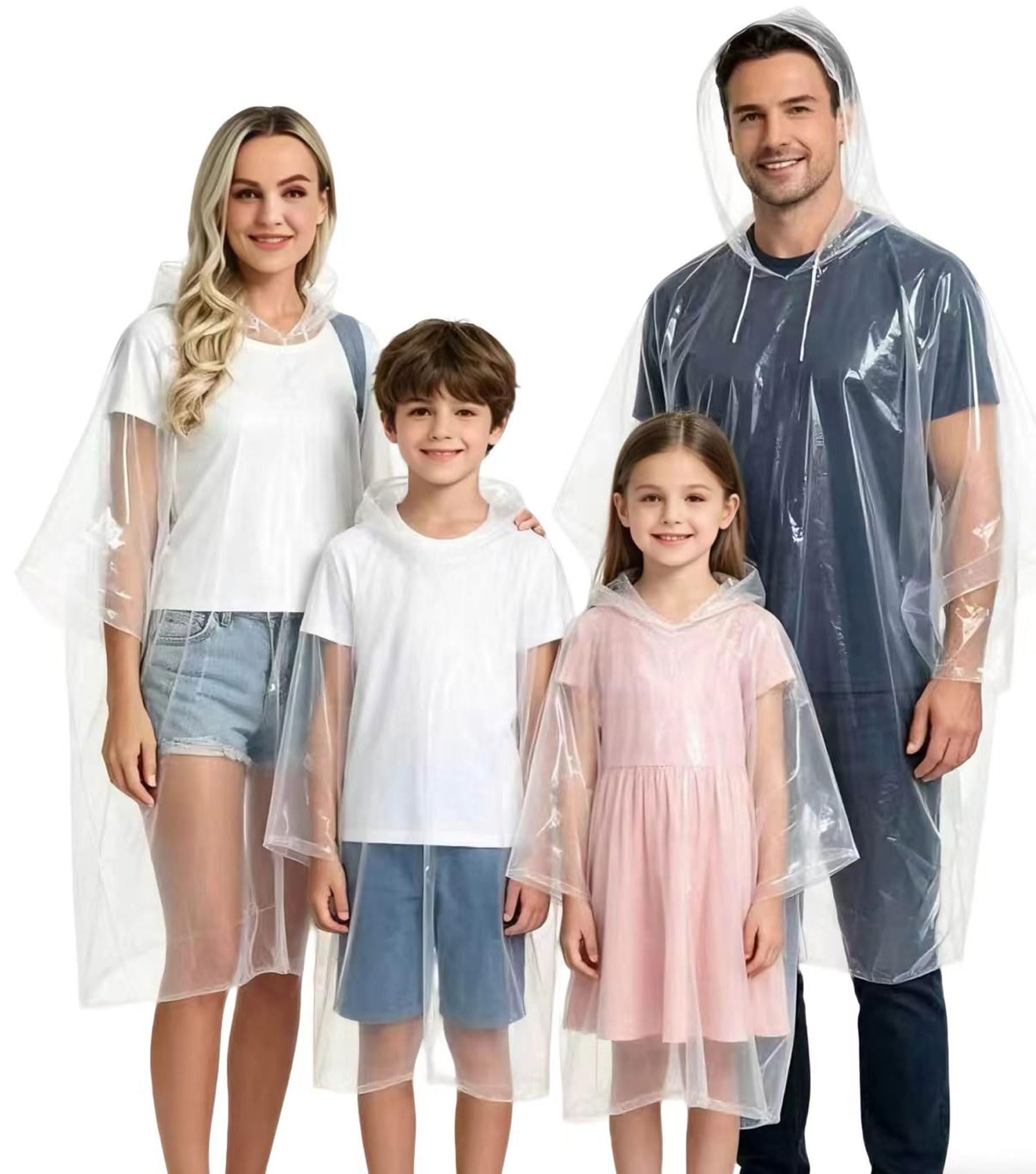 4/6/12 Pack Disposable Rain Ponchos for Adults - Emergency Rain Poncho for Camping Hiking Travelling
