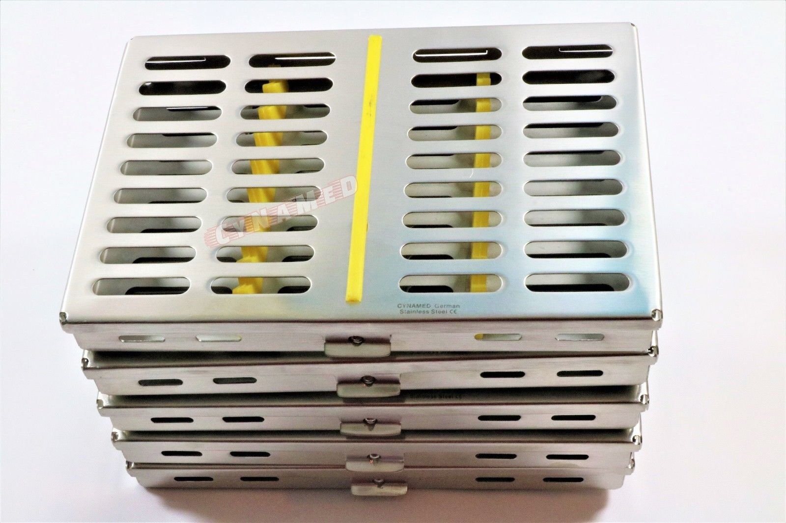 Set of 5 German Dental Autoclave Sterilization Cassettes Rack Box for 10 Instrument-CYNAMED Branded