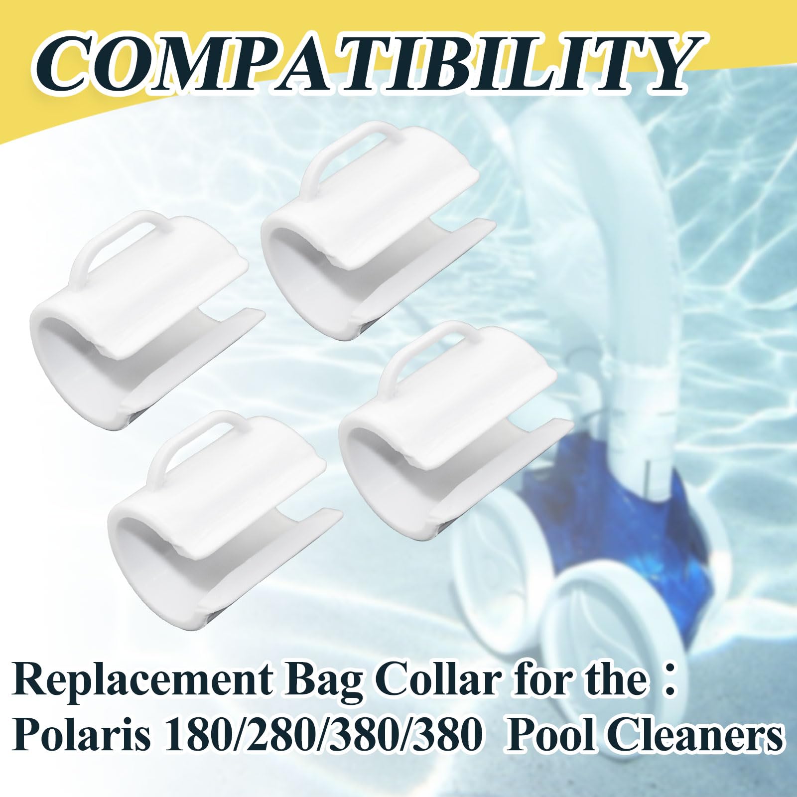 4 collares de repuesto para bolsas de limpieza de piscinas 9-100-1018 para 180 280 360 380