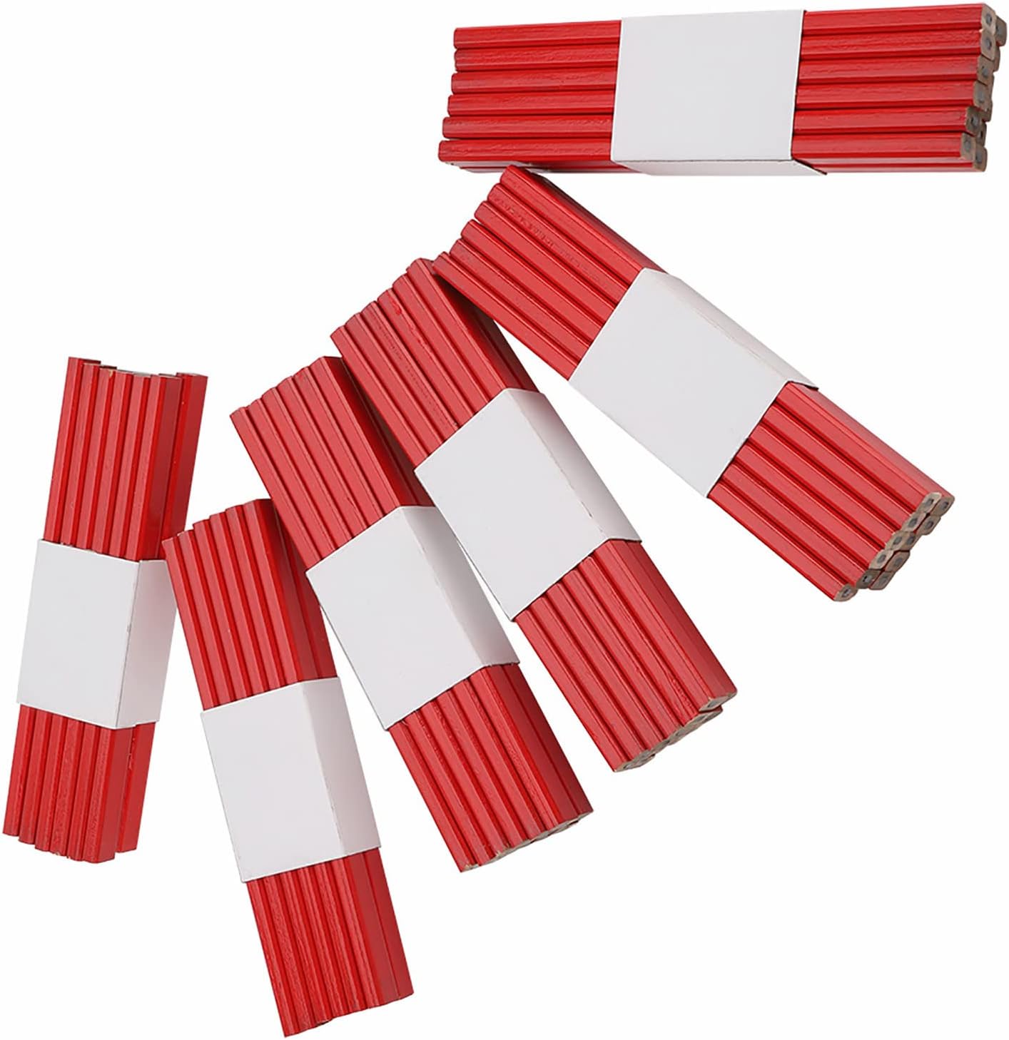 72Pcs 175mm Carpenter Pencils Construction Pencils Contractor Pencils Octagonal Red Hard Black Carpenter Pencil Woodworking Marking Tool