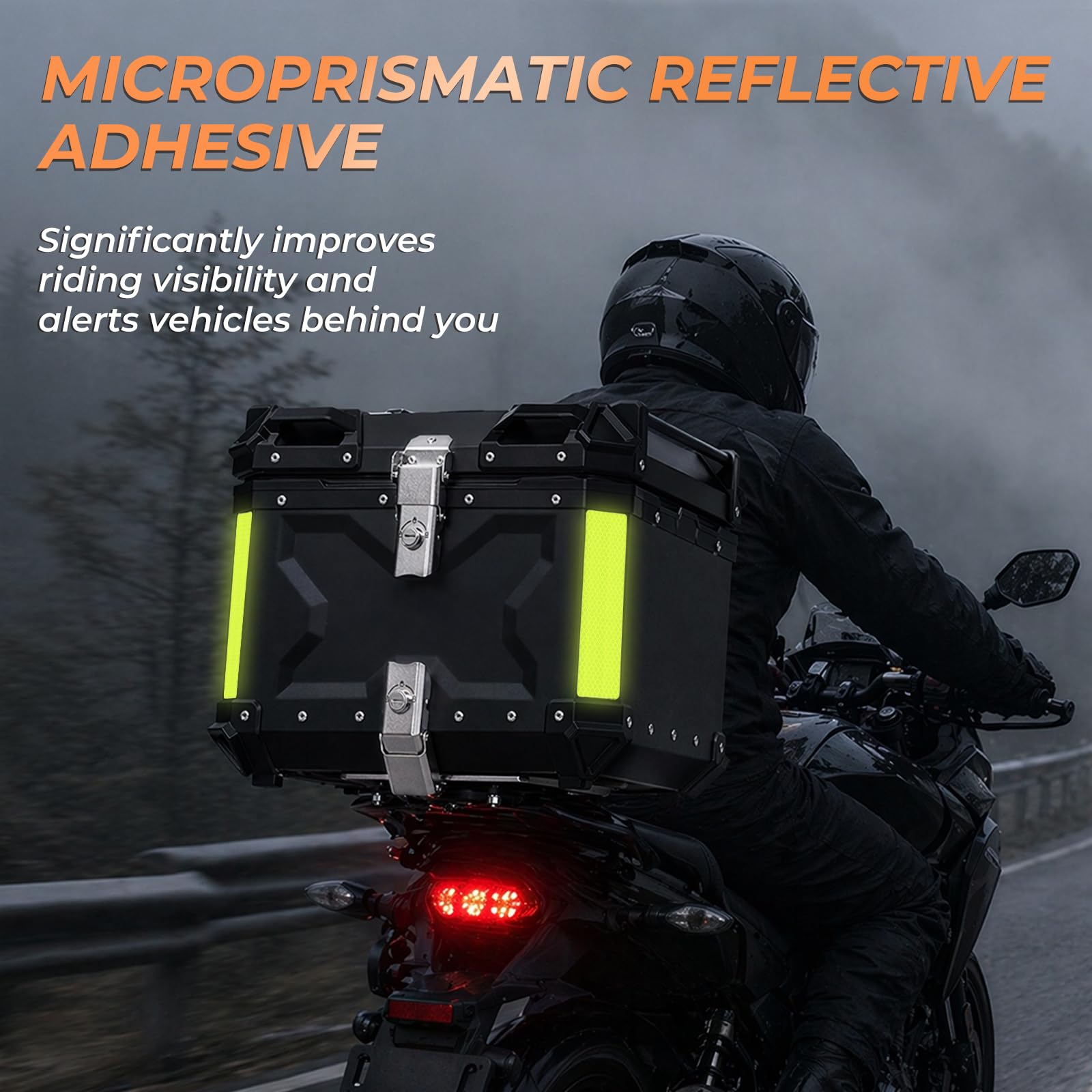 Top Case Moto en Aluminium 55L, Coffre Arrière étanche Universel, Fermeture Rapide, Rembourrage Dorsal, Doublure Intérieure, Grand Coffre Arrière pour Moto de Tourisme - Noir
