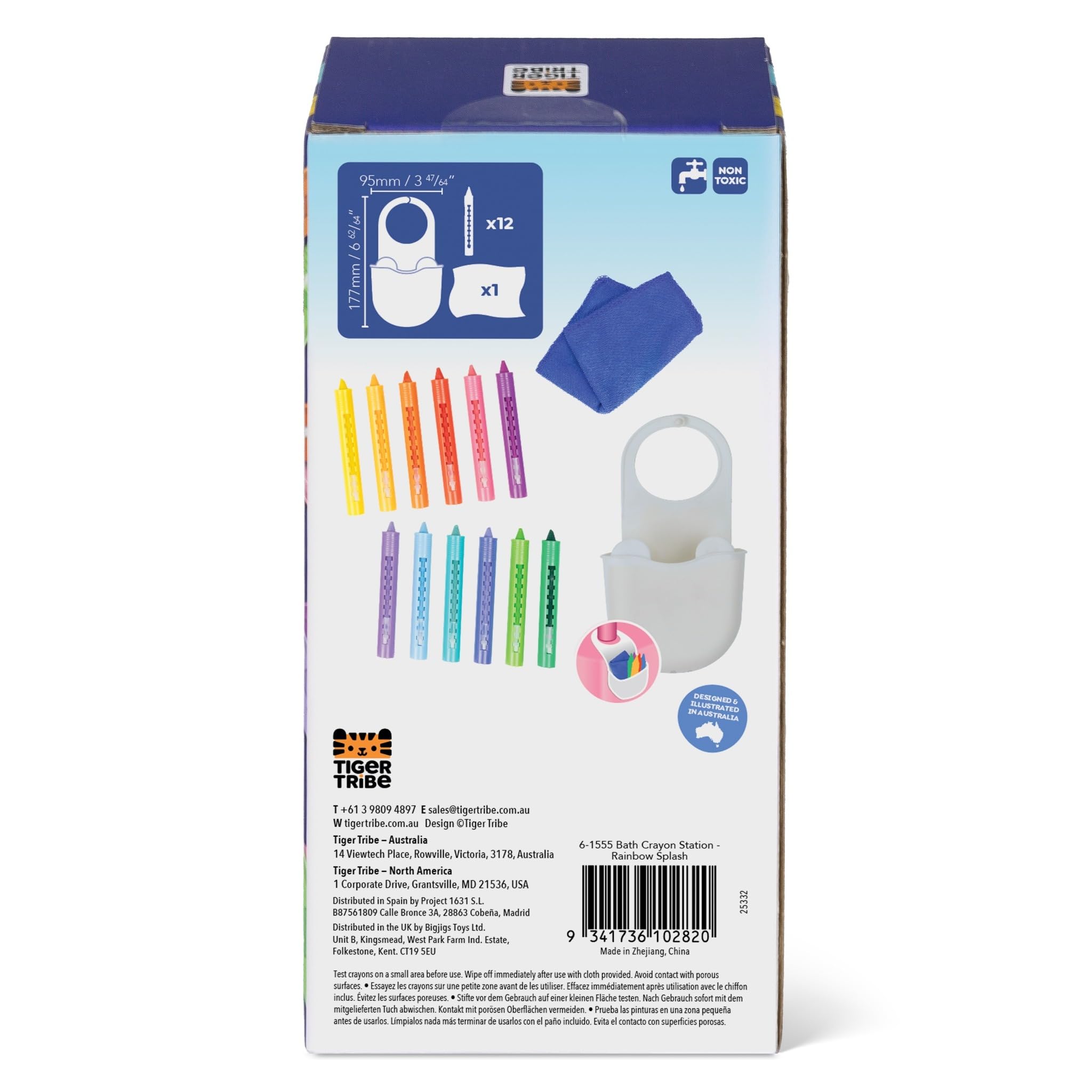 Tiger Tribe Station de crayons de bain, crayons de bain lavables