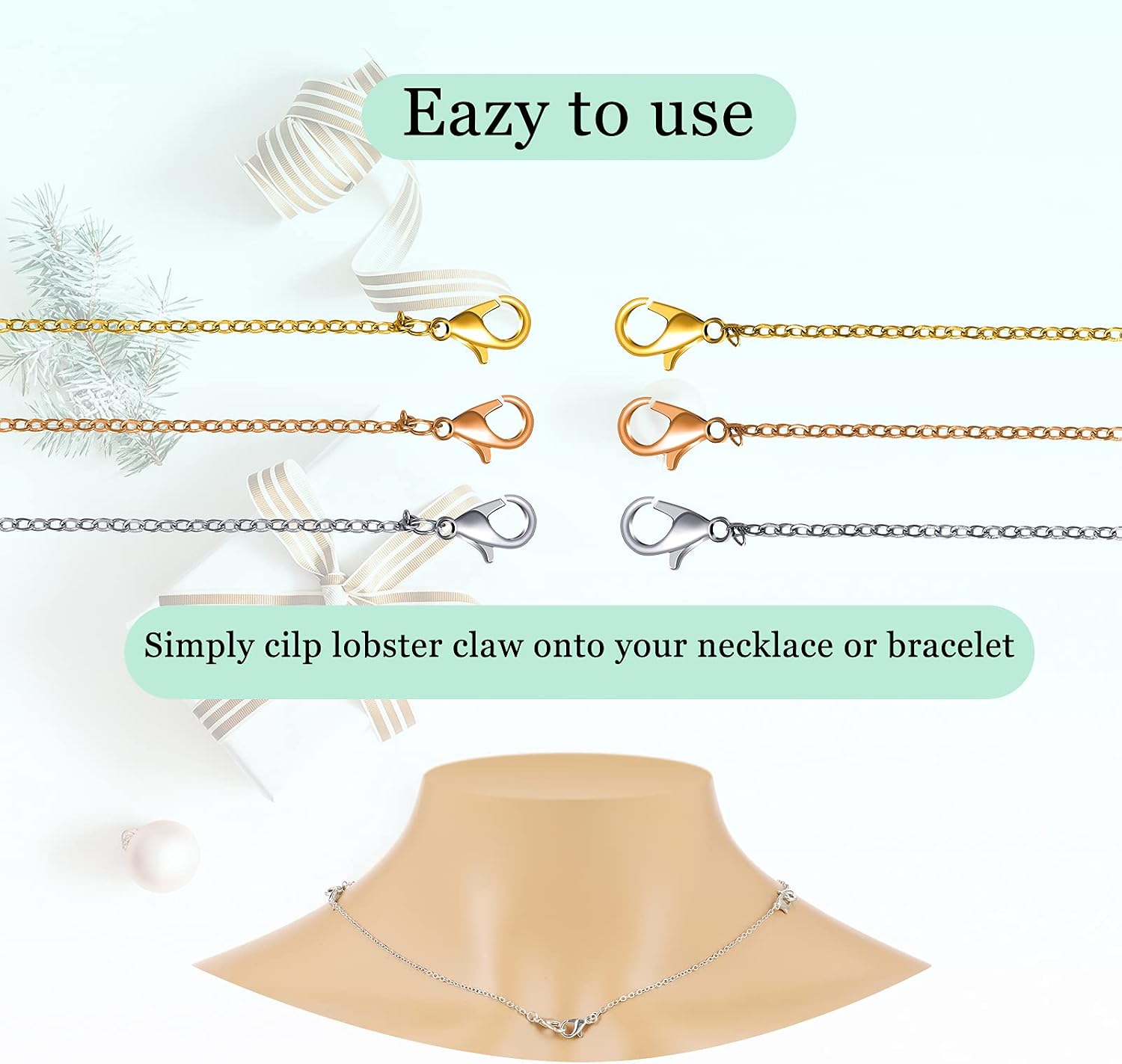 Buy 30 Pieces Necklace Extenders Alloy 