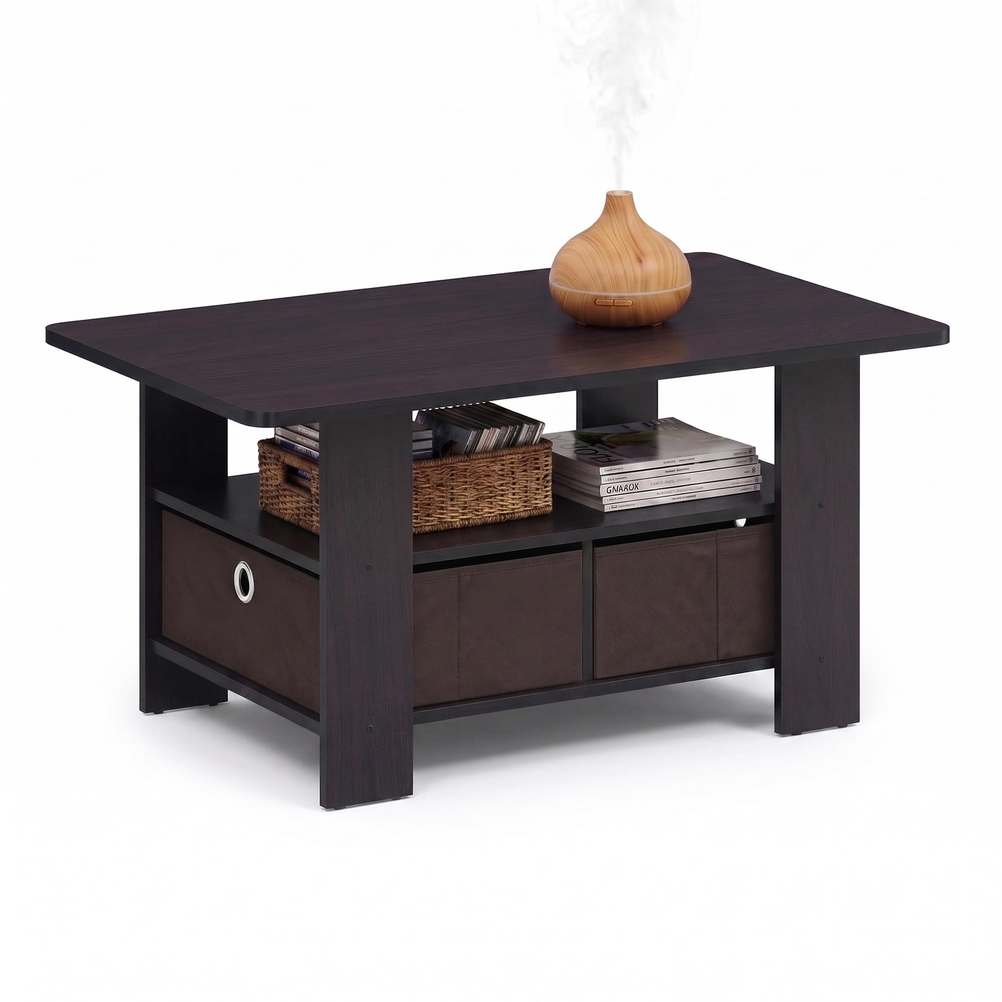 Amazon.com: Furinno Andrey Coffee Table with Bin Drawer, Dark