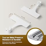 Support Tringle Rideaux Sans Perçage pour Coffre Volet Roulant - Fixation Autocollante, Convient aux Barres 19-28 mm, Lot de 2, Métal Résistant, Installation Facile - 4