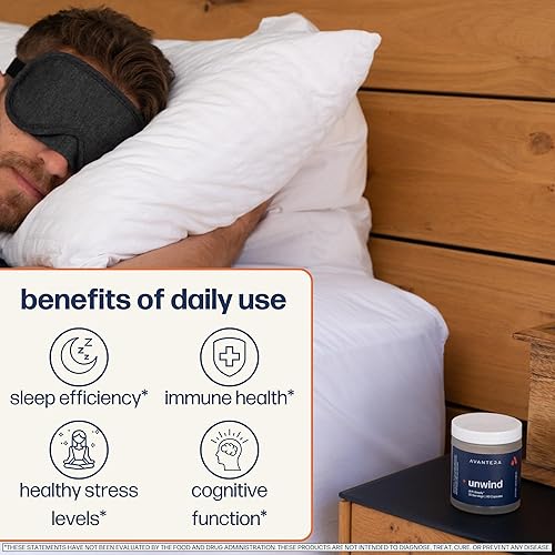 Miniatura 2 de Avantera Unwind - Suplemento para el estrés y el sueño para adultos - Apoya niveles de estrés saludables y mejora la eficiencia del sueño -