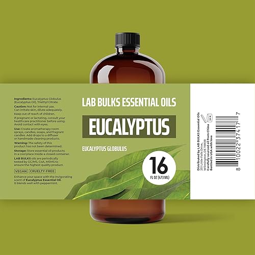 Miniatura 2 de Lab Bulks Essential Oil Eucalyptus Essential Oil 16 oz (473 ml) for Diffusers, Home Care, Candles, Aromatherapy, Candle Making