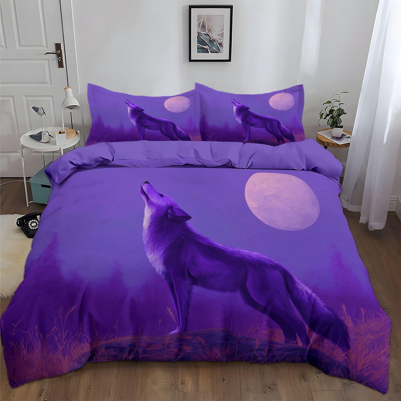 Parure de lit 240x260 en microfibre douce et respirante avec imprimé artistique