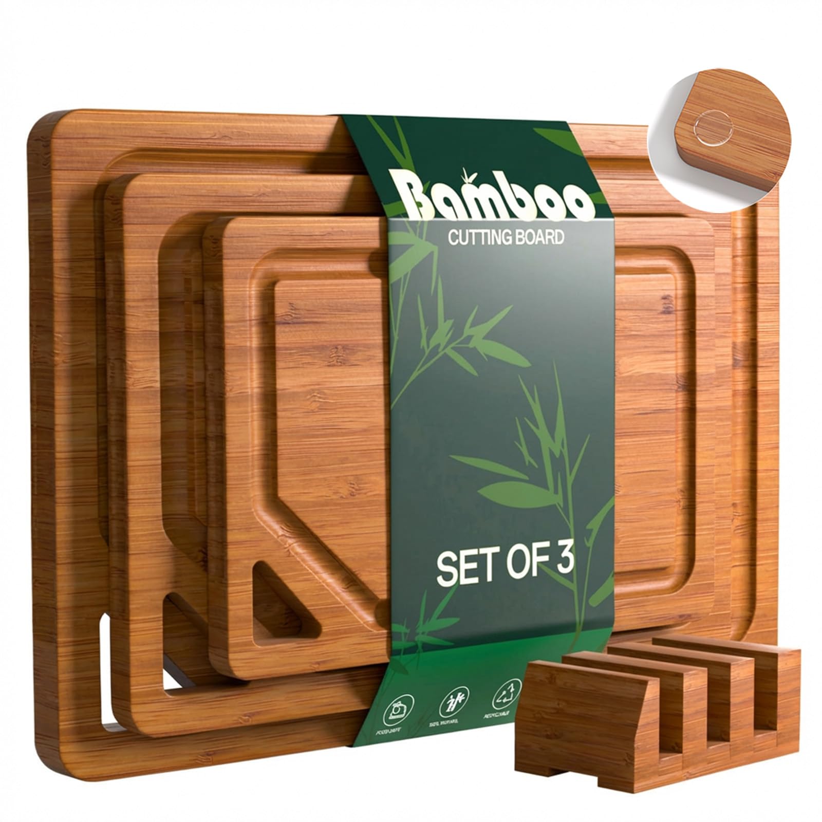Amazon.com: KITCWIZ Bamboo Cutting Boards for Kitchen, Wood