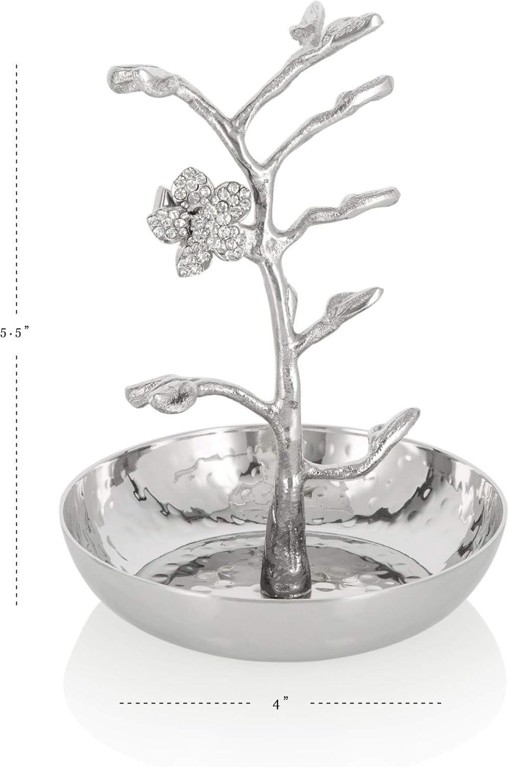 Ring and Jewelry Holder with Extended Branches and Flowers for Design