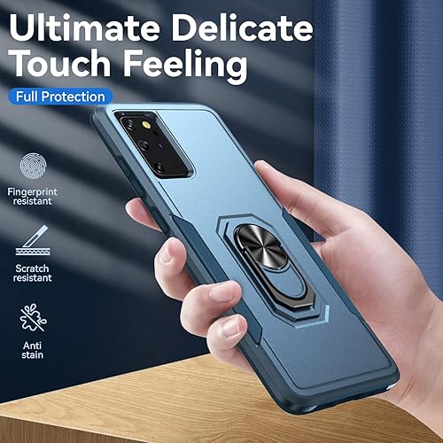 Miniatura 4 de YmhxcY - Funda para Galaxy S20 Plus con 2 unidades de película de TPU flexible autorreparable, grado militar, soporte de anillo de 360 a prueba