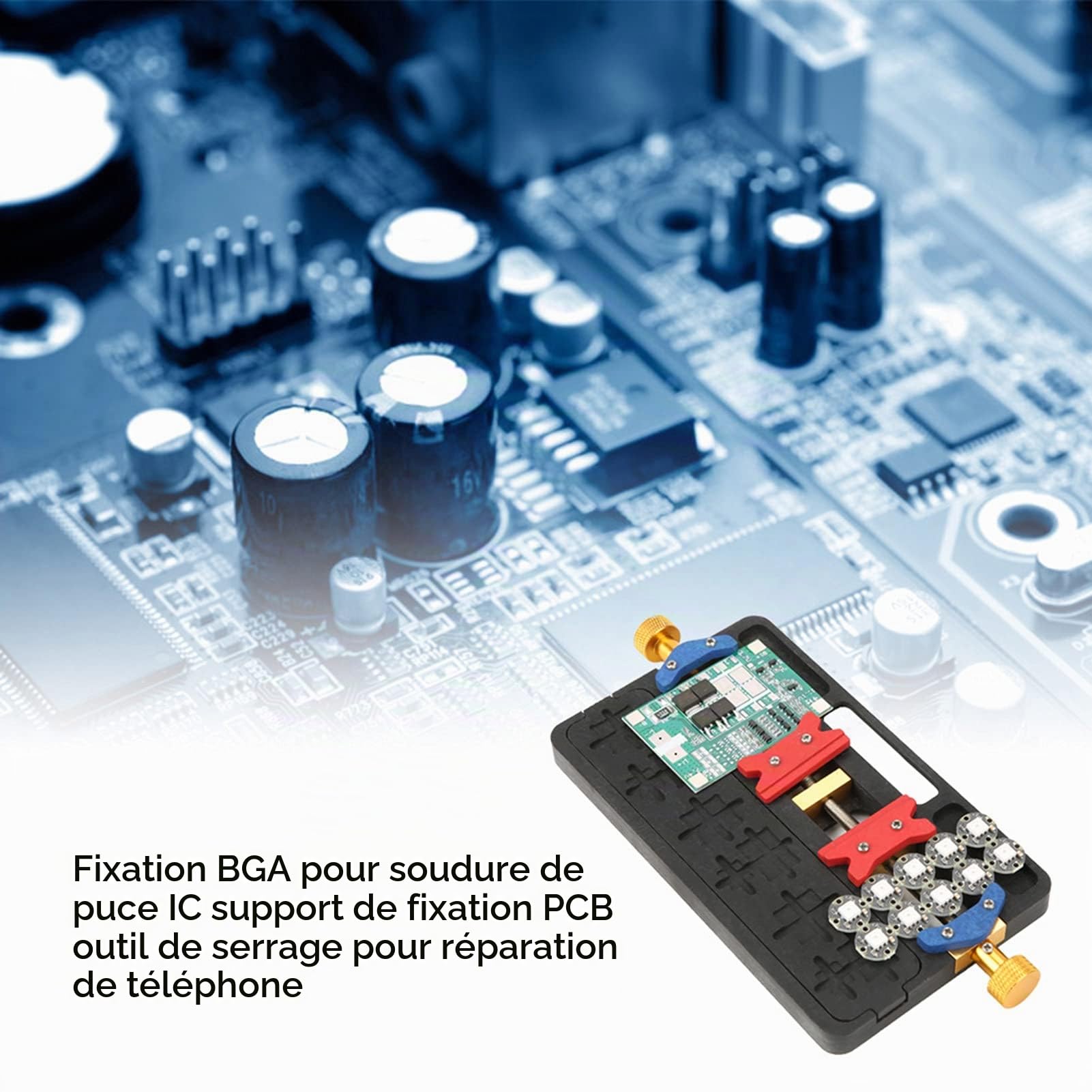 Fixation BGA, support de fixation de carte PCB outil de serrage de carte PCB support de carte de circuit imprimé à souder pour réparation de téléphone outil de serrage