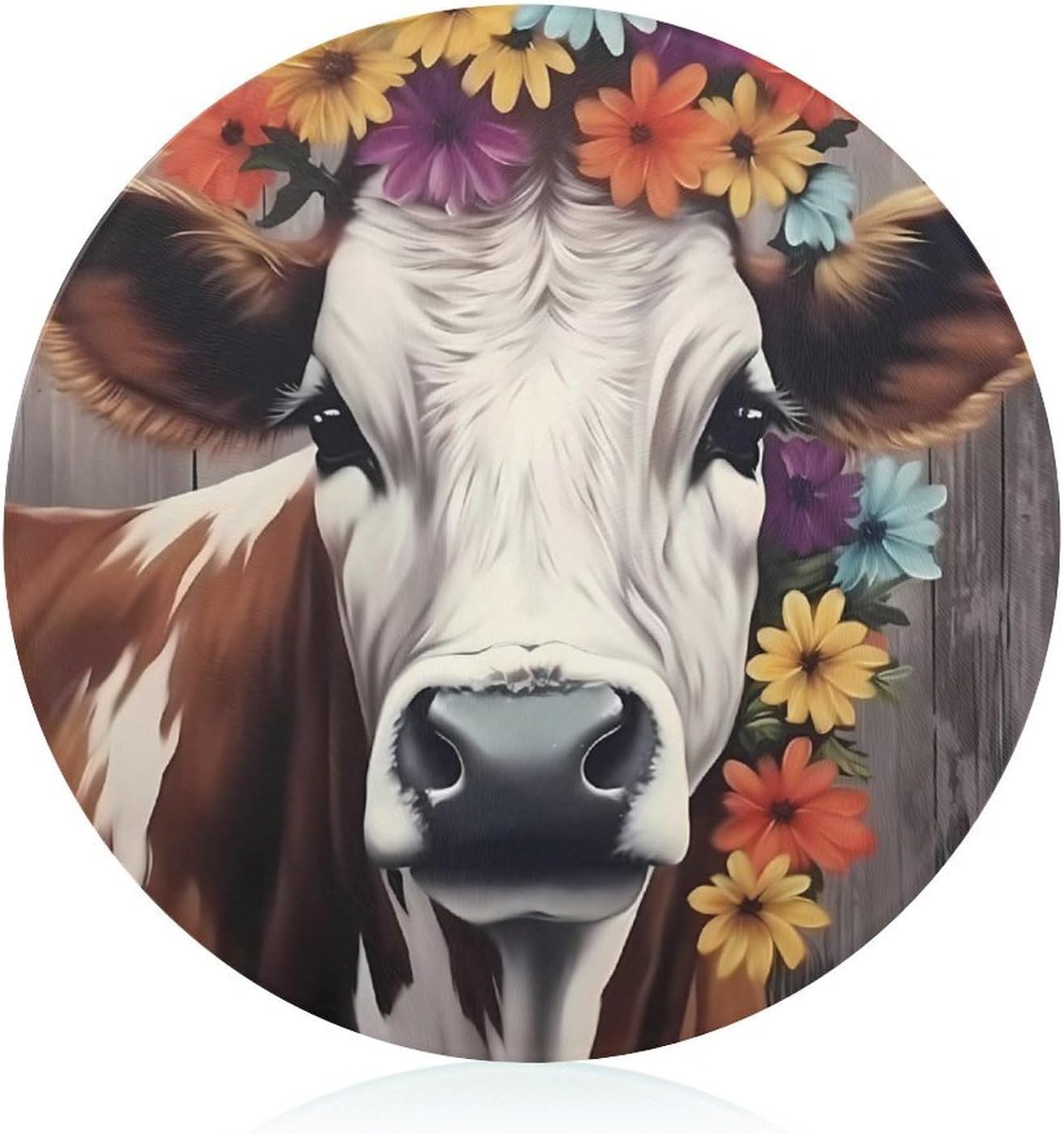 Cow Painting Farmhouse Kitchen Cutting Board Glass Chopping Block for Meat Vegetables and Fruits Ideal Home Gifts