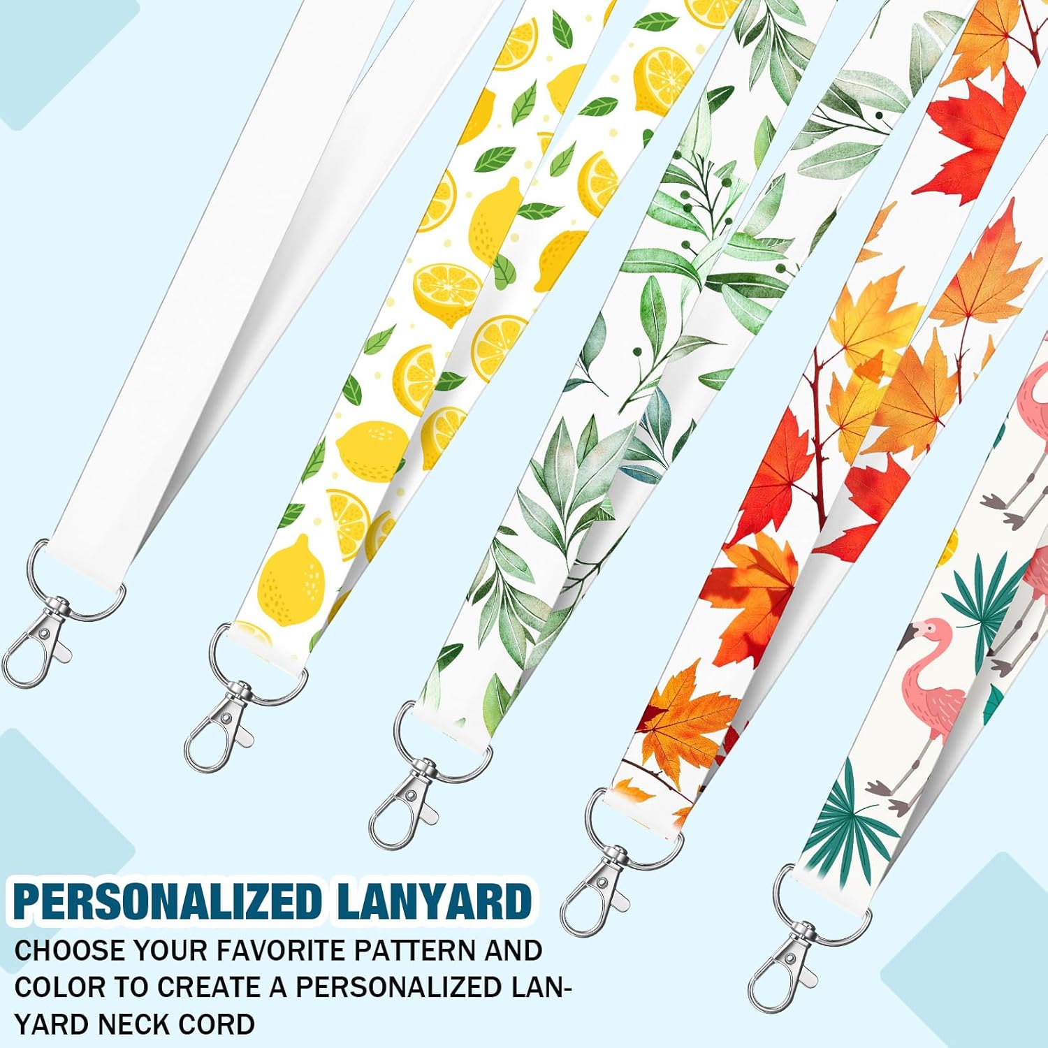 Patelai Sublimation Lanyard Blanks Bulk White Neck Lanyards with Detachable Buckle Heat Transfer Rope for Custom Personalized